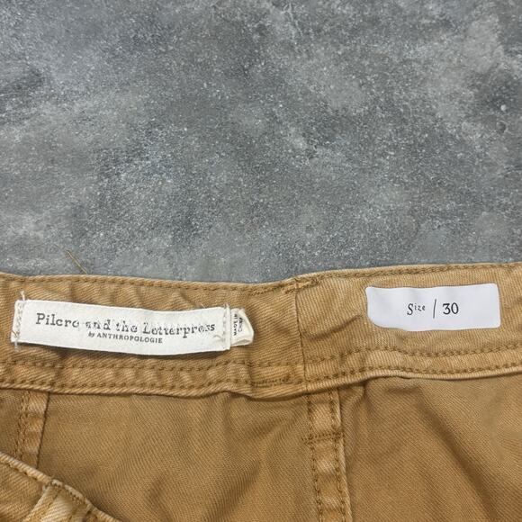 Pilcro and the Letterpress by Anthropologie Khaki Carpenter Pants Womens 30 - Picture 2 of 9